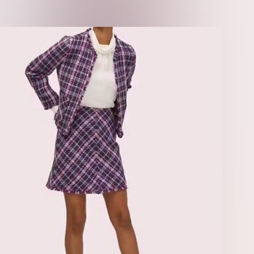 Kate Spade Plaid Tweed Skirt